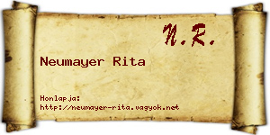 Neumayer Rita névjegykártya